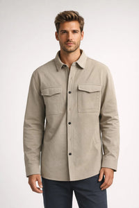 Heren Overshirt met Borstzakken en Knoopsluiting