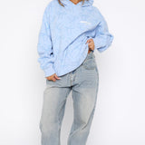 Vol. 1 Oversized Geprinte Hoodie Blauwe Strik – Comfortabel, Speels en Stijlvol