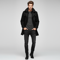 Heren Winterjas – Luxe Wolmix Jas met Rits en Knopen