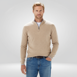Heren Zip-up Trui – Halve Rits Pullover met Ribstructuur & Comfortabele Pasvorm