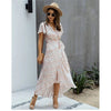 Gebloemd Wikkeljurk met V-hals & Ruffles – Zomerachtig & Elegant