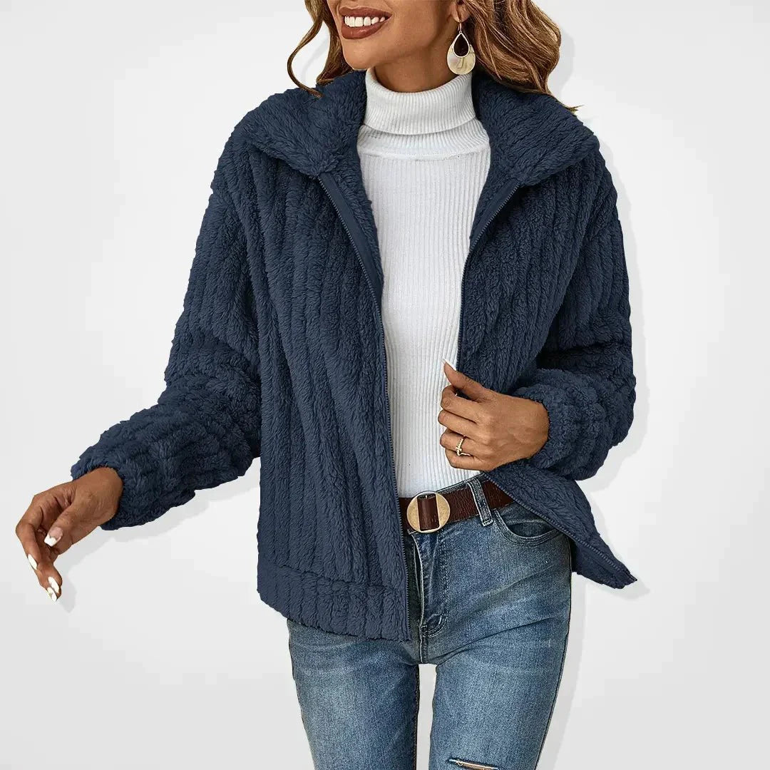 Korte Teddyjas met Ritssluiting | Zacht en Warm | Casual Stijl