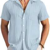 Ethan | Lichte Korte Mouwen Zomer Plissé Shirt