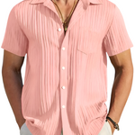 Ethan | Lichte Korte Mouwen Zomer Plissé Shirt