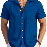 Ethan | Lichte Korte Mouwen Zomer Plissé Shirt