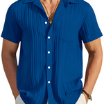 Ethan | Lichte Korte Mouwen Zomer Plissé Shirt