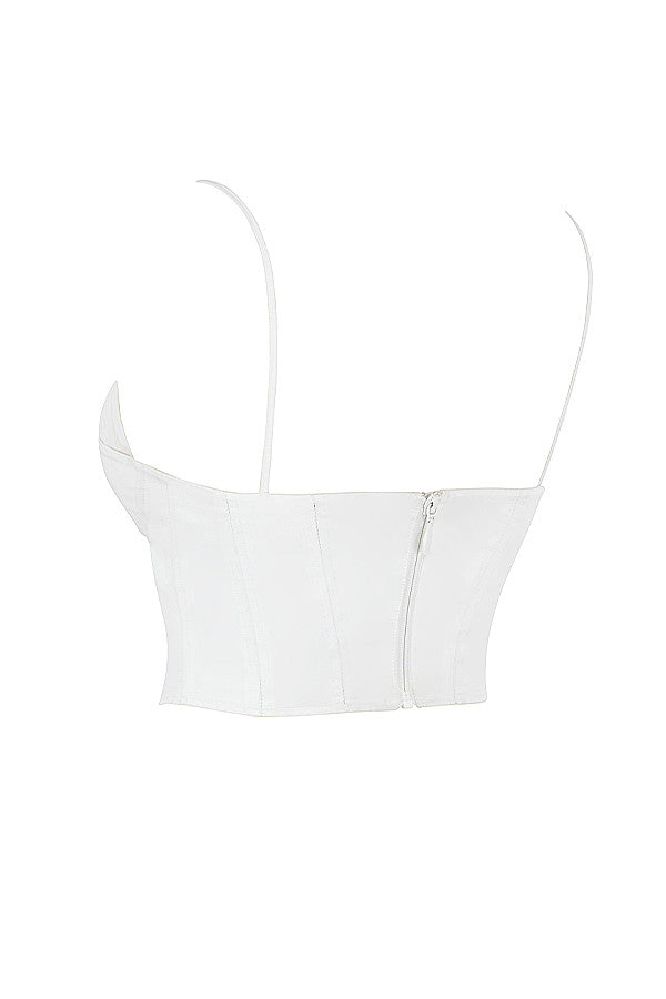 Eliza | Stijlvolle Witte Bustier-Top met Dunne Bandjes