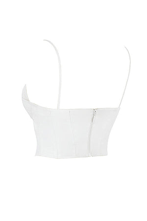 Eliza | Stijlvolle Witte Bustier-Top met Dunne Bandjes