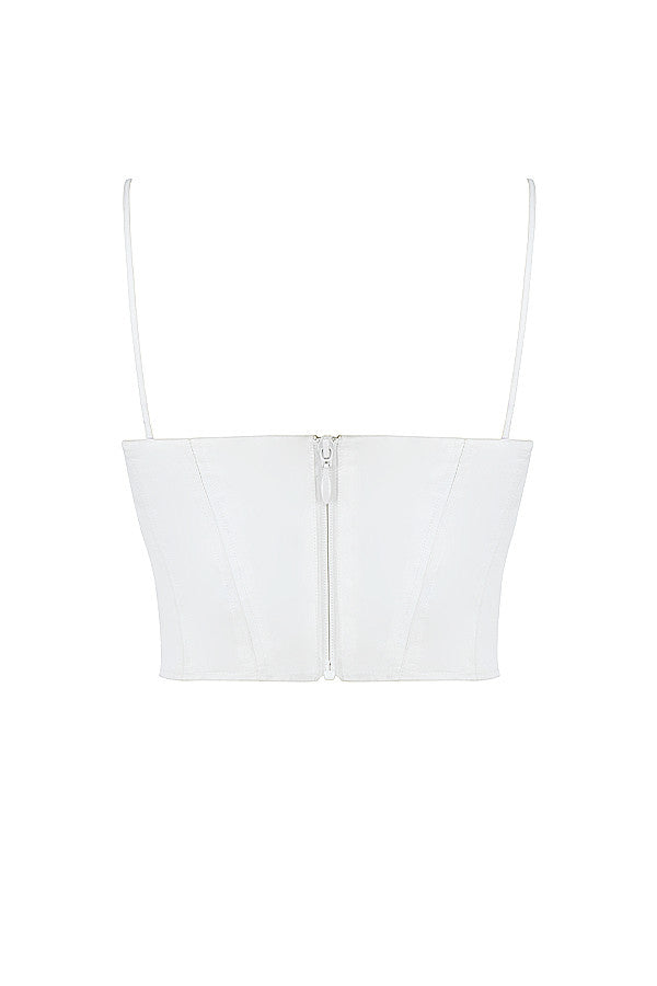 Eliza | Stijlvolle Witte Bustier-Top met Dunne Bandjes