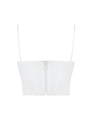Eliza | Stijlvolle Witte Bustier-Top met Dunne Bandjes