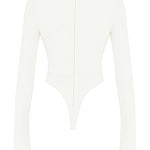 Margot | Chic Witte Uitsnijding Lange Mouw Crop Top voor Trendy Vrouwen