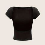 Paula | Zwart Rugloos Top
