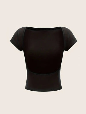 Paula | Zwart Rugloos Top