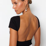 Paula | Zwart Rugloos Top