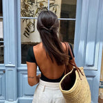 Paula | Zwart Rugloos Top