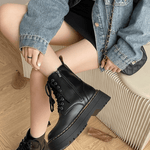Eline | Elegante Plateauboots van Leer – Stijlvolle Schoenen met Comfort