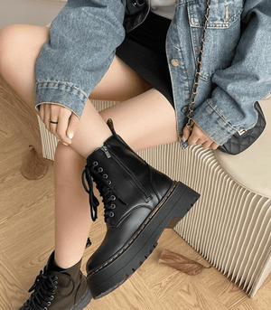 Eline | Elegante Plateauboots van Leer – Stijlvolle Schoenen met Comfort