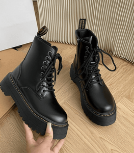 Eline | Elegante Plateauboots van Leer – Stijlvolle Schoenen met Comfort