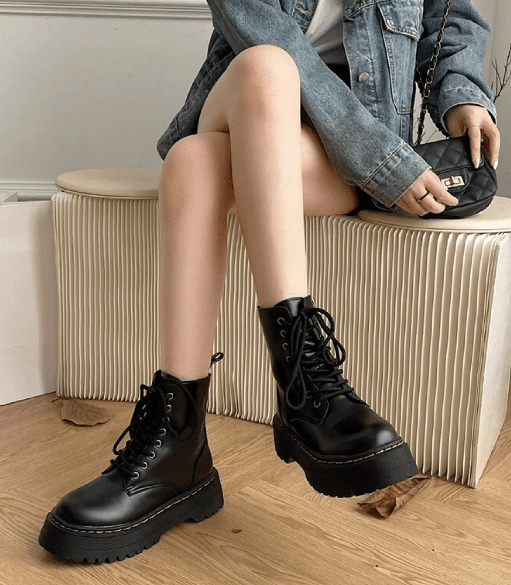 Eline | Elegante Plateauboots van Leer – Stijlvolle Schoenen met Comfort