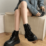 Eline | Elegante Plateauboots van Leer – Stijlvolle Schoenen met Comfort