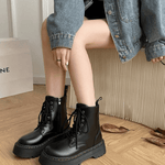 Eline | Elegante Plateauboots van Leer – Stijlvolle Schoenen met Comfort