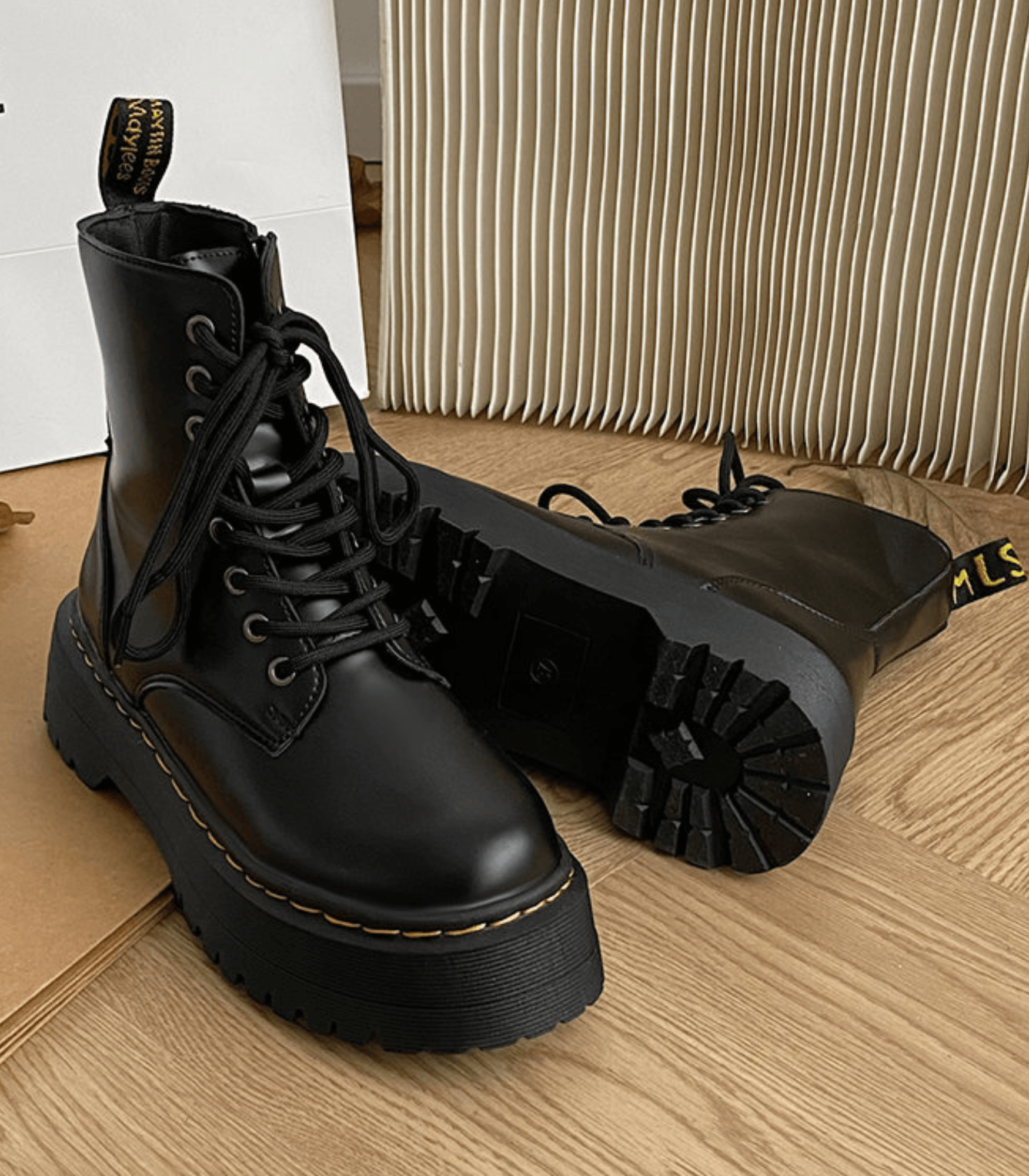 Eline | Elegante Plateauboots van Leer – Stijlvolle Schoenen met Comfort