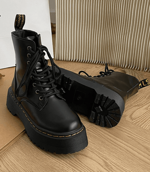 Eline | Elegante Plateauboots van Leer – Stijlvolle Schoenen met Comfort