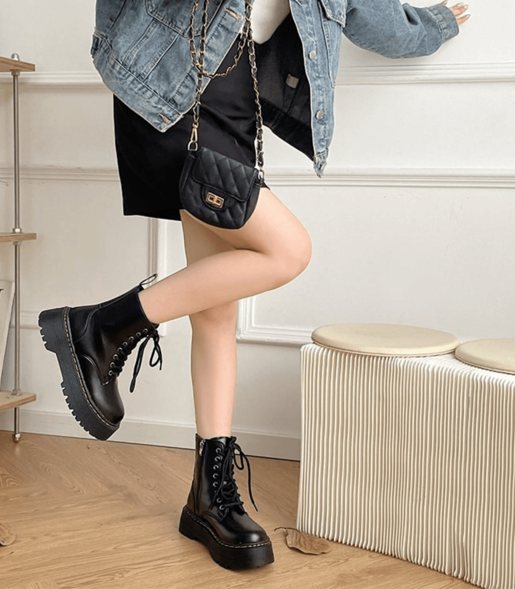 Eline | Elegante Plateauboots van Leer – Stijlvolle Schoenen met Comfort
