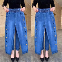 Zita™ Dames Jeans met Knopen