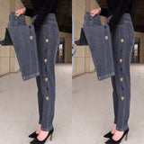 Zita™ Dames Jeans met Knopen