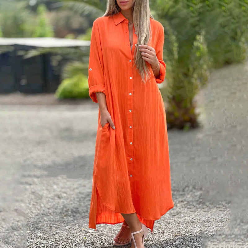 Juna™ Luchtige Zomerjurk met Knoopsluiting