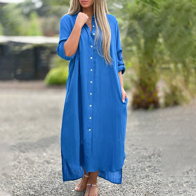 Juna™ Luchtige Zomerjurk met Knoopsluiting