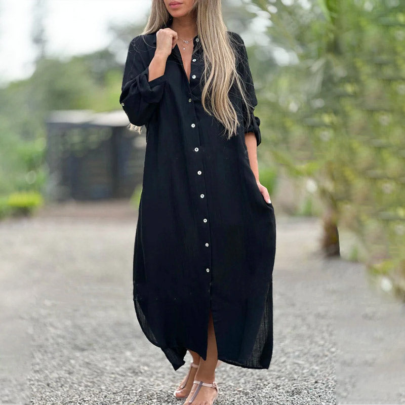 Juna™ Luchtige Zomerjurk met Knoopsluiting