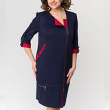 Aurora™ Elegante Jurk met Contrasterende Details
