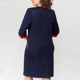 Aurora™ Elegante Jurk met Contrasterende Details