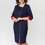Aurora™ Elegante Jurk met Contrasterende Details