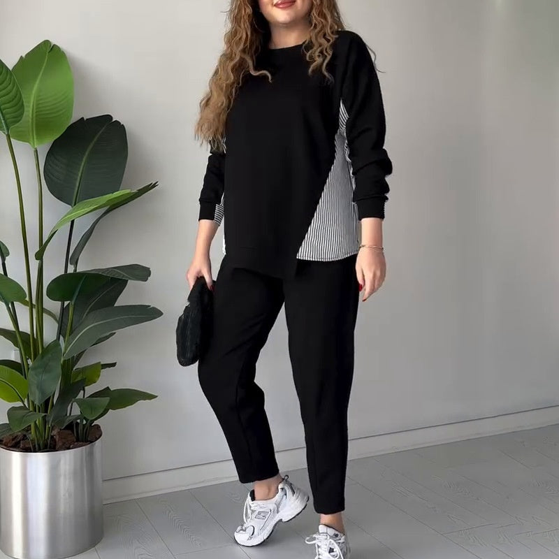 Bregje™ Modieuze Dames Set met Asymmetrische Top en Broek