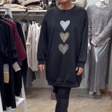 Alana™ Oversized Sweatshirt-Jurk met Hartprint