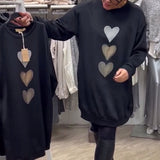 Alana™ Oversized Sweatshirt-Jurk met Hartprint