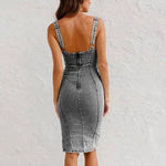 Annelies™ Denim Look Midi Jurk