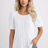 Comfortabele Basic Top met Korte Mouwen en Losse Pasvorm