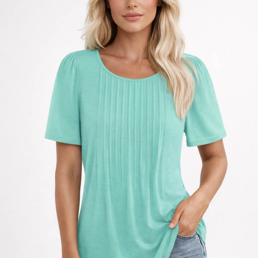 Comfortabele Basic Top met Korte Mouwen en Losse Pasvorm