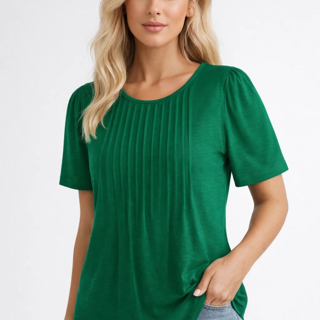 Comfortabele Basic Top met Korte Mouwen en Losse Pasvorm