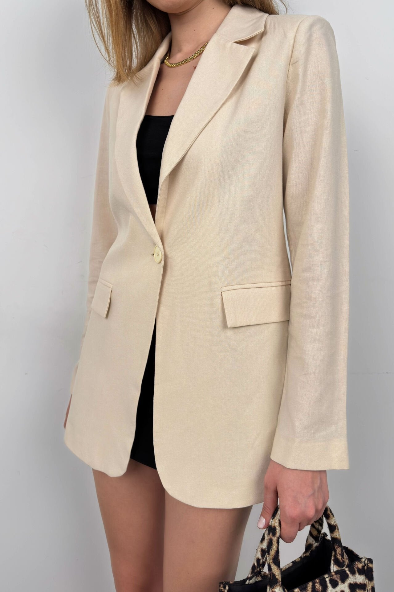 Saskia | Modieuze Linnen Blazer