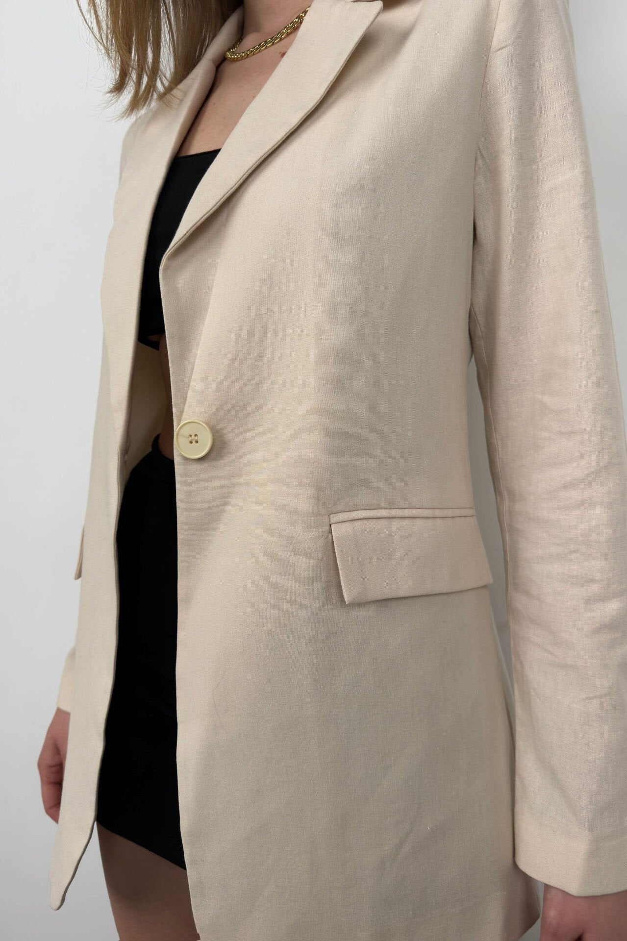 Saskia | Modieuze Linnen Blazer