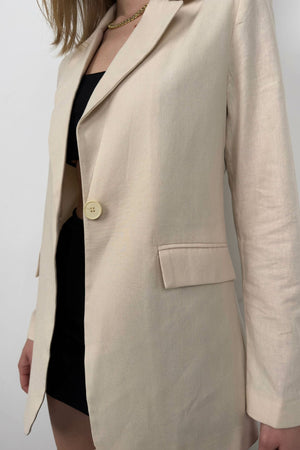 Saskia | Modieuze Linnen Blazer