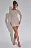 Lana | Bodycon-Mini-jurk met Lange Mouwen en Fijne Glitters