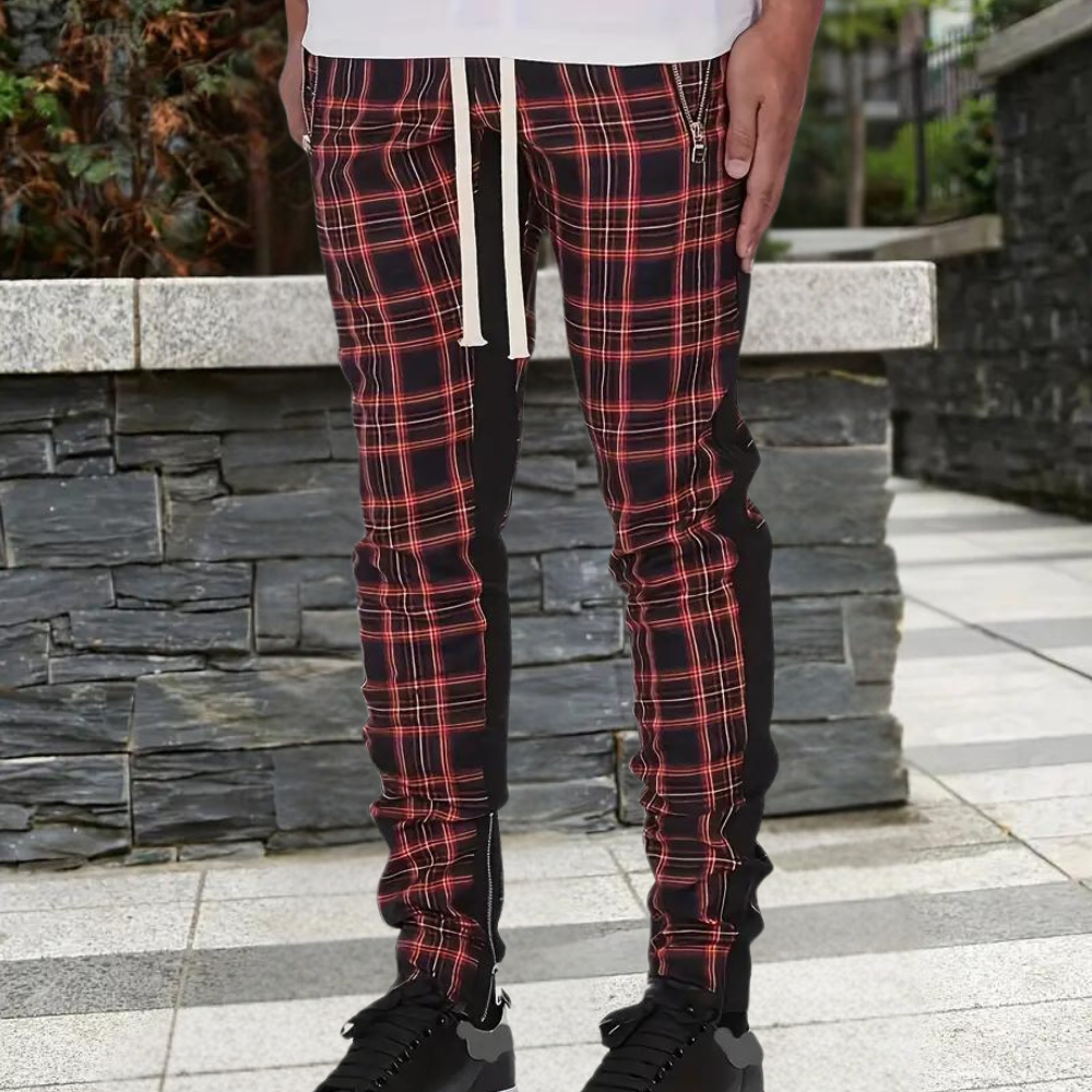 Raaf™ Heren Geruite Skinny Jogger