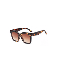 Tortoiseshell Zonnebril met Grote Glazen en Luxe Look