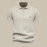 Heren Polo Fijn Gebreid Korte Mouw Elegant